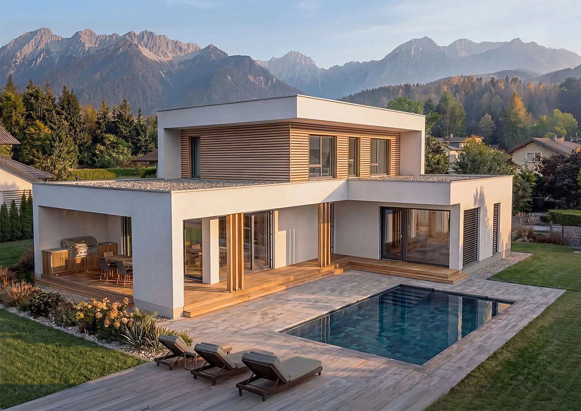 Lumar Stratos 163 — Massivholzhaus, Außenansicht